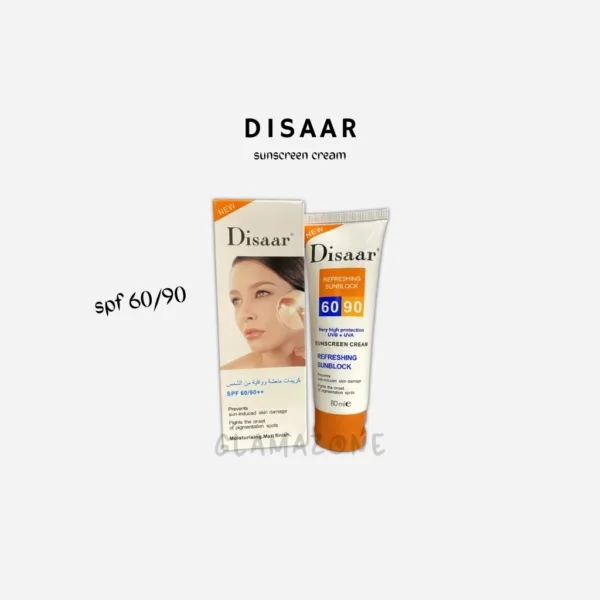 Disaar Sunscreen Cream - Refreshing Sunblock - SPF 60/90 - 80ML