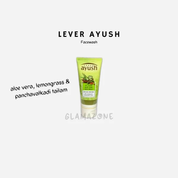 Lever Ayush Oil Clear Face Wash - Aloe Vera, Lemongrass & Panchavalkadi Tailam - 50G