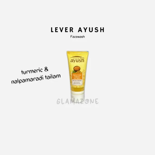 Lever Ayush Pimple Clear Face Wash - Turmeric & Nalpamaradi Tailam - 50G